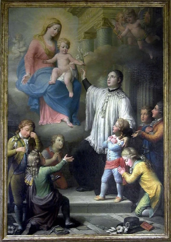 Giuseppe Teosa-94-San Luigi Gonzaga presenta i fanciulli alla Madonna con Bambino - Pinacoteca Repossi, Chiari, Brescia